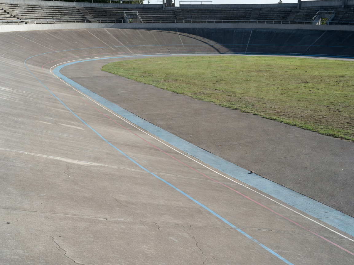 Outdoor concrete cycling track velodrome